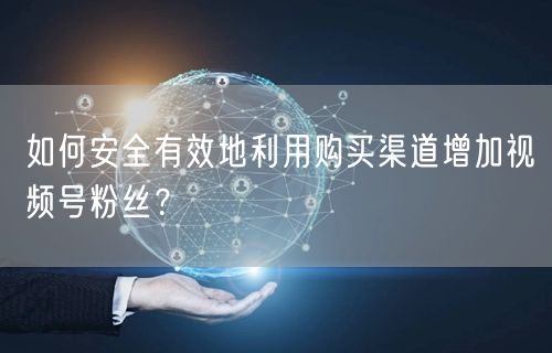 如何安全有效地利用购买渠道增加视频号粉丝?