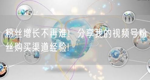 粉丝增长不再难！分享我的视频号粉丝购买渠道经验!