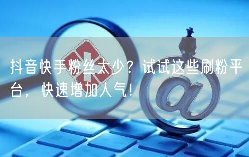 抖音快手粉丝太少?试试这些刷粉平台,快速增加人气!
