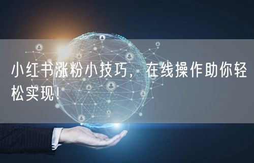 小红书涨粉小技巧,在线操作助你轻松实现!