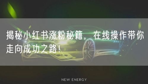 揭秘小红书涨粉秘籍,在线操作带你走向成功之路!