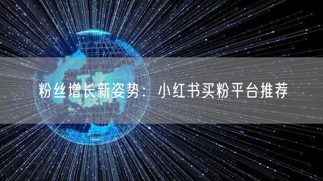 粉丝增长新姿势:小红书买粉平台推荐